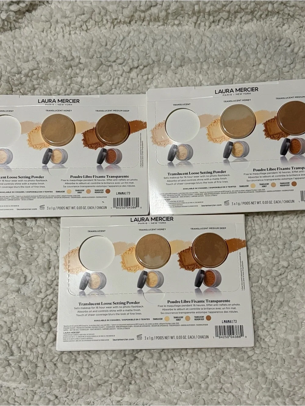 Laura Mercier Translucent Loose Setting Powder 3 samples